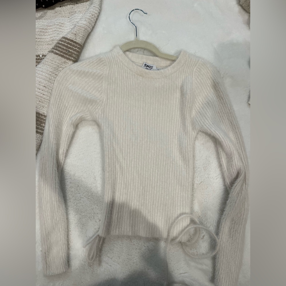 Princess Polly Ribbed White Sweater